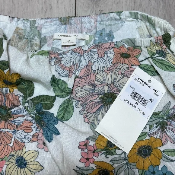 NWT! O’Neill Floral Strapless Maxi Dress Boho Beach Summer Sundress Size Medium - Picture 5 of 8